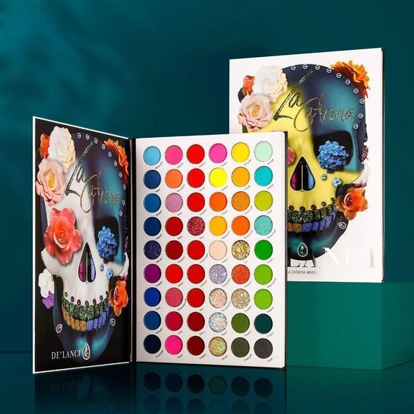La Catrina Makeup Pallet Colorful54 Color,Afflano Large High Eyeshadow Palette